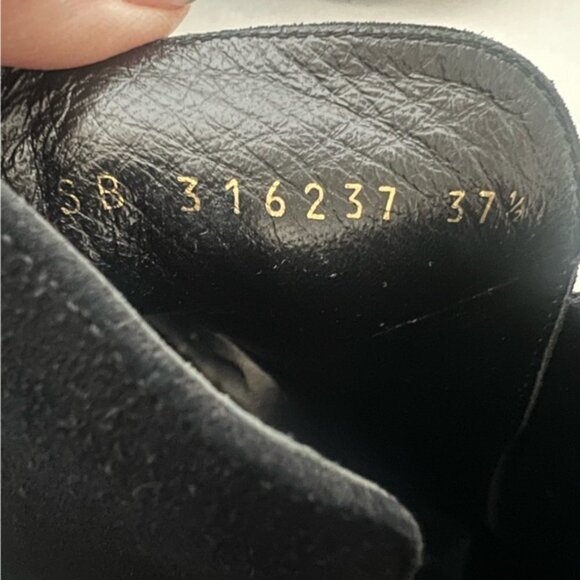 Saint Laurent Black Suede Buckle Strap Ankle Boot - Picture 12 of 14